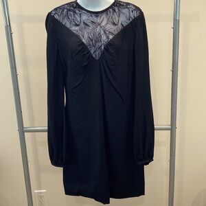 Sale!NWT Roberto Cavalli SALE! M black long sleeve cocktail dress w/tulle detail